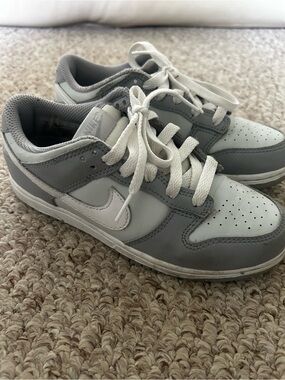 Nike Dunks Low Grey White Kids Shoes 2Y